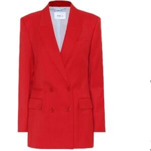 Racil Red Double Breasted Wool Blazer